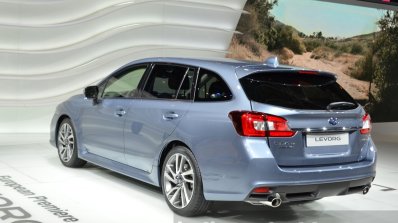 Subaru Levorg rear three quarter(2) view at 2015 Geneva Motor Show