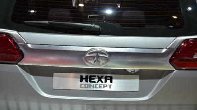 Tata Hexa rear embellishment at the 2015 Geneva Motor Show