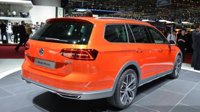 VW Passat Alltrack rear three quarter at the 2015 Geneva Motor Show