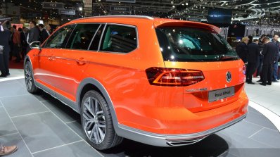 VW Passat Alltrack rear three quarter left at the 2015 Geneva Motor Show