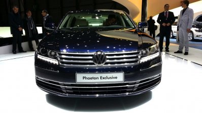 VW Phaeton Exclusive Edition front at 2015 Geneva Motor Show