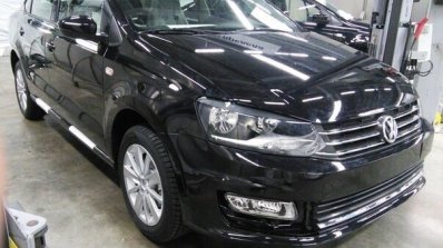 VW Vento facelift front quarter spied undisguised