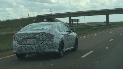 2016 Honda Civic rear three quarter spied testing in the USA