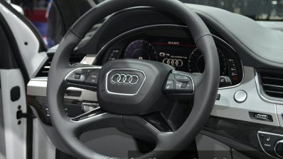 Audi Q7 e-tron 2.0 TFSI quattro steering wheel at Auto Shanghai 2015