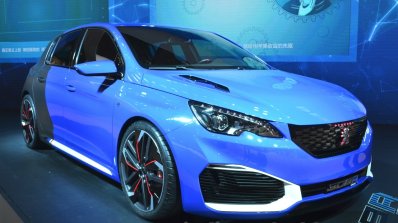 Peugeot 308 R Hybrid front three quarter at Auto Shanghai 2015
