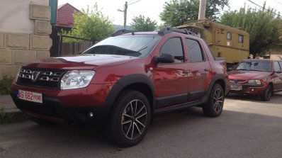 Dacia Duster pick up front quarter spotted in the wild