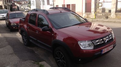 Dacia Duster pick up front three quarter spotted in the wild