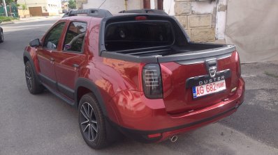 Dacia Duster pick up rear three quarter spotted in the wild