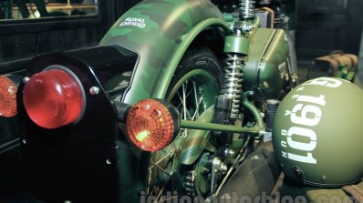 Royal Enfield Classic 500 Limited Edition Battle green despatch rear fender unveiled at new flagship store