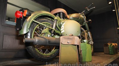 Royal Enfield Classic 500 Limited Edition Battle green despatch rear quarter unveiled at new flagship store