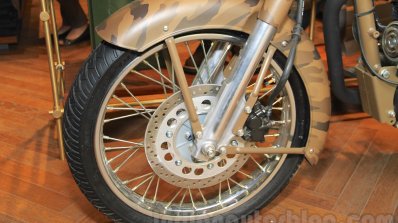 Royal Enfield Classic 500 Limited Edition Desert Storm despatch front rim unveiled at new flagship store