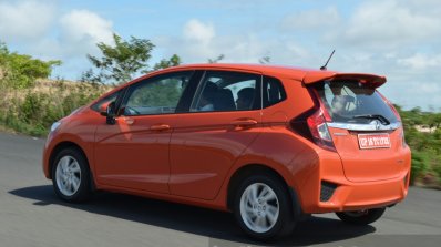 2015 Honda Jazz Diesel VX MT tracking shot of the rear Review