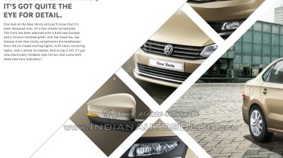 2015 VW Vento facelift front changes brochure