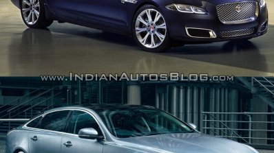 2016 Jaguar XJ vs 2014 Jaguar XJ front three quarter Old vs New