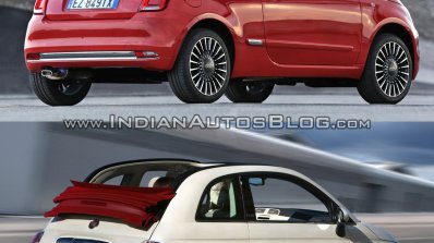 2016 Fiat 500 (facelift) vs 2007 Fiat 500 cabrio rear three quarter Old vs New