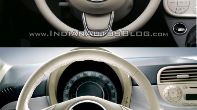 2016 Fiat 500 (facelift) vs 2007 Fiat 500 steering wheel Old vs New