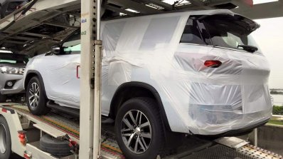 2016 Toyota Fortuner rear quarter spied on transporter