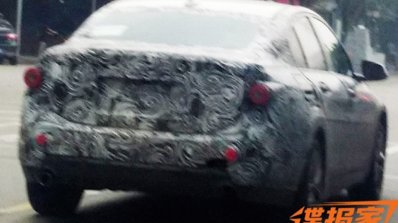 BMW 1 Series sedan rear quarter spyshots from China