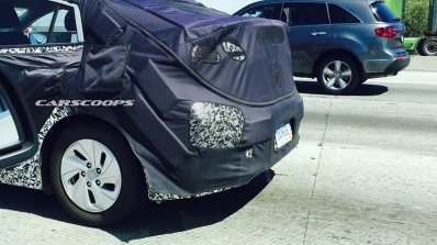 Hyundai hybrid car rear end spied