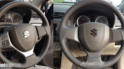 2015 Suzuki Ertiga (facelift) steering wheel comparison In Images