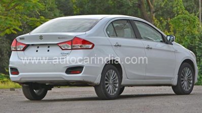 2016 Maruti Ciaz SHVS rear three quarter driving impressions