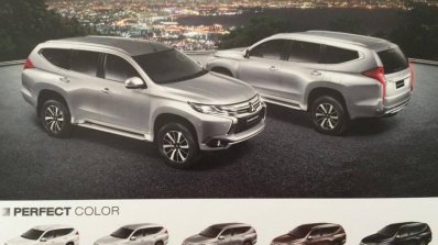 2016 Mitsubishi Pajero Sport colours brochure scan