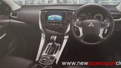 2016 Mitsubishi Pajero Sport dashboard brochure scan