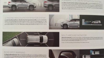 2016 Mitsubishi Pajero Sport forward collision mitigation system brochure scan