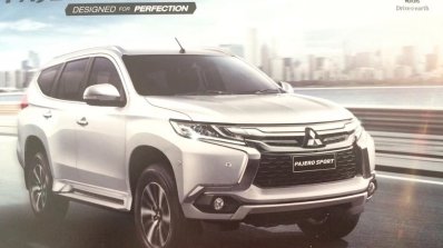 2016 Mitsubishi Pajero Sport front view brochure scan