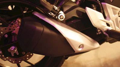 Honda CB Hornet 160R exhaust from the showcase in India
