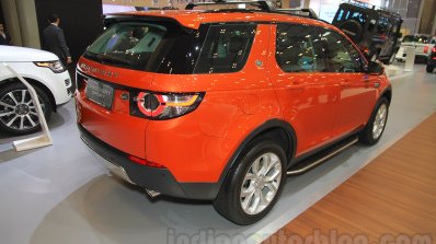 Land Rover Discovery Sport rear three quarters right at the 2015 Gaikindo Indonesia International Motor Show (2015 GIIAS)