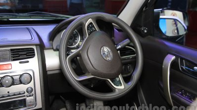 2015 Tata Safari Storme facelift steering wheel at the 2015 Nepal Auto Show