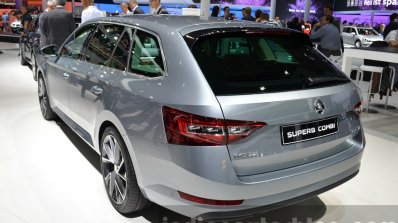 2016 Skoda Superb Combi (estate) rear quarter at the IAA 2015
