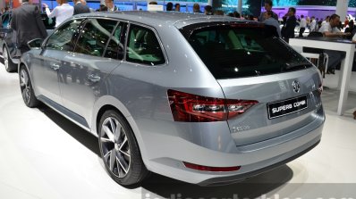 2016 Skoda Superb Combi (estate) rear three quarter at the IAA 2015