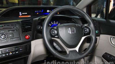 Honda Civic sedan steering wheel Nepal Auto Show 2015