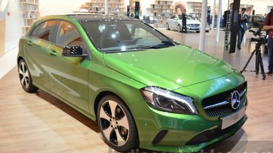 India-bound 2016 Mercedes A Class (facelift) front three quarter at IAA 2015