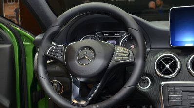 India-bound 2016 Mercedes A Class (facelift) steering wheel at IAA 2015