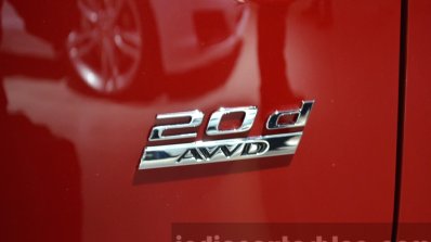 Jaguar F-Pace 20d AWD badge at IAA 2015