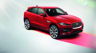 Jaguar F-Pace front three quarters left press image