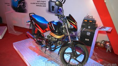 Mahindra Centuro Rockstar front three quarter right at Nepal Auto Show 2015