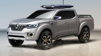 Renault Alaskan pick-up truck front three quarter unveiled