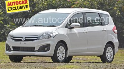 2016 Maruti Ertiga (facelift) front quarter revealed