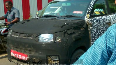 Mahindra S101 (XUV100) camouflaged front spied in Nashik