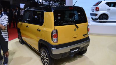 Suzuki Hustler facelift rear three quarter at the 2015 Tokyo Motor Show
