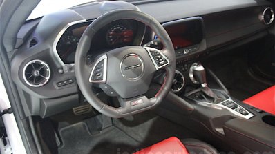2016 Chevrolet Camaro interior close at the 2015 Dubai Motor Show