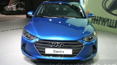 2016 Hyundai Elantra front at 2015 Dubai Motor Show