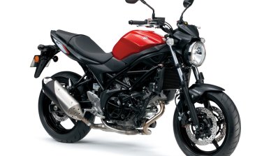 2017 Suzuki SV650 red front quarter unveiled at EICMA 2015