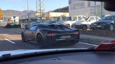 Bugatti Chiron rear three quarter left spied