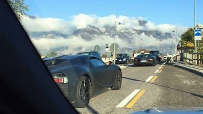 Bugatti Chiron rear three quarter spied