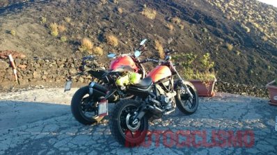 Ducati Scrambler 400 rear quarter spied for the first time